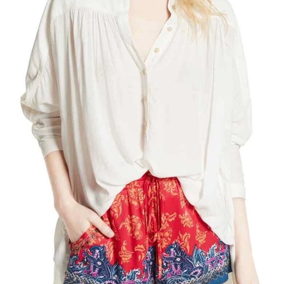Free People Tops - Free People Ivory Button Down Shirt